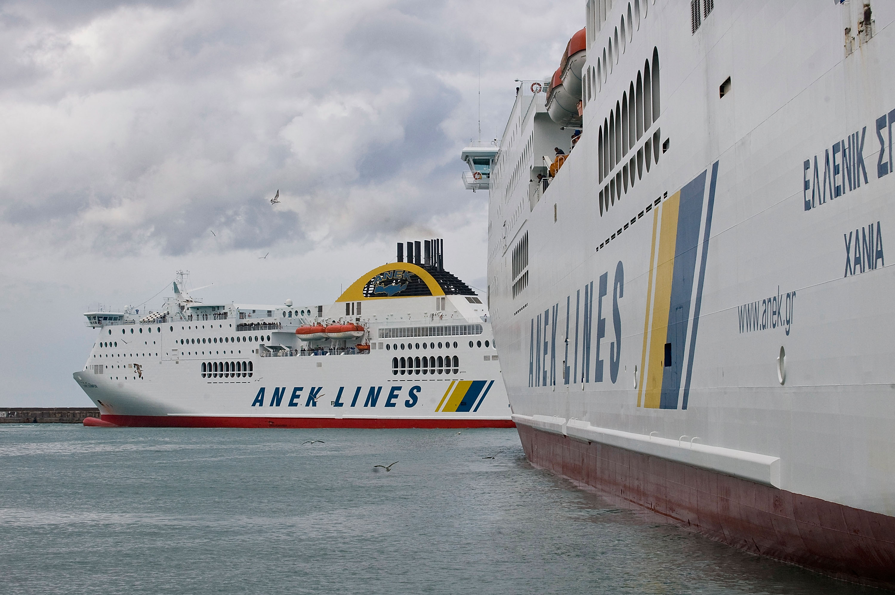HERAKLION, GREECE - FEBRUARY 24: A view of ferries anchored in the port of Heraklion on February 24, 2011 in Heraklion, Greece. (Photo by Bastian Parschau/Getty Images)