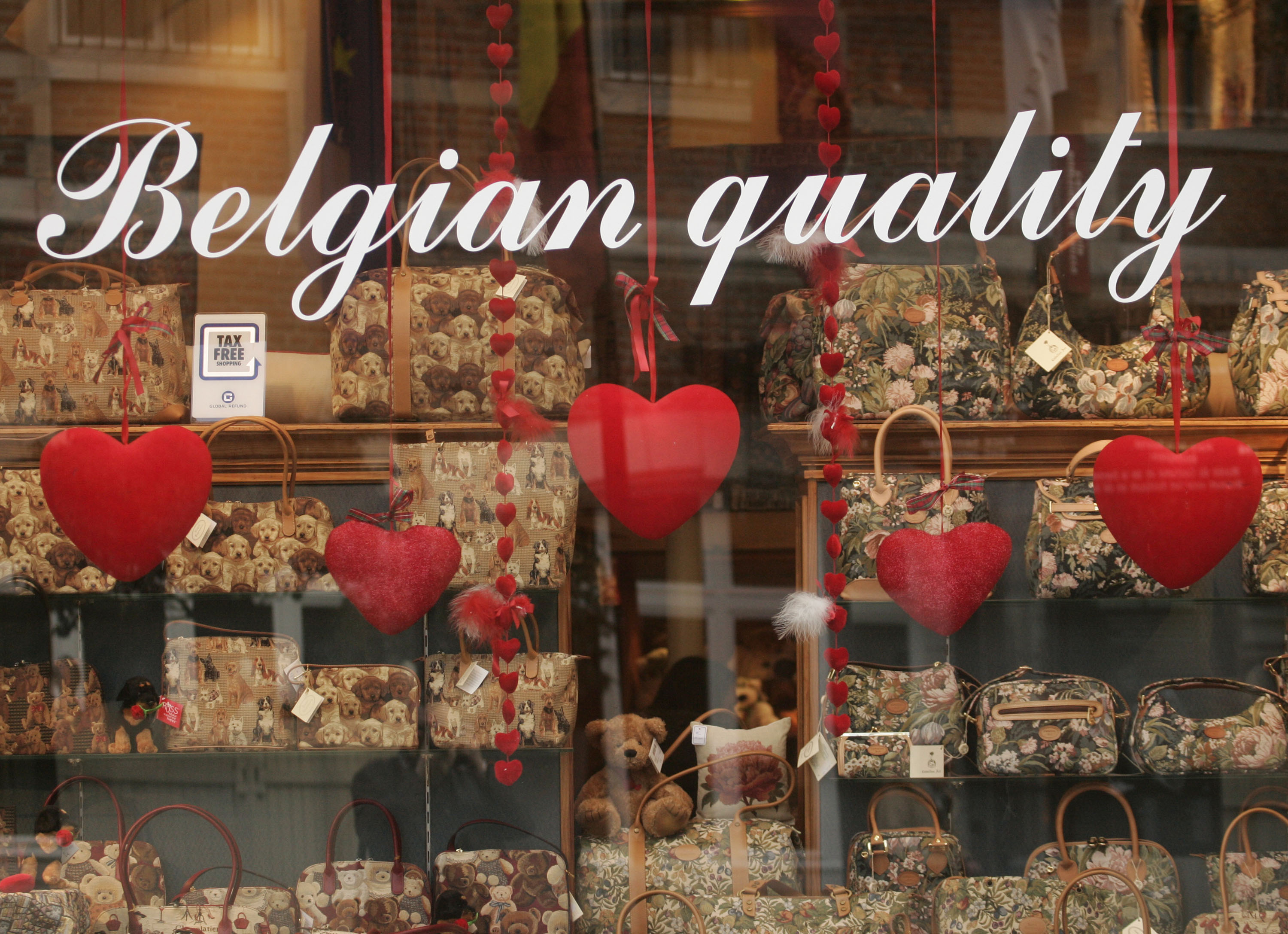 BRUSSELS, BELGIUM - FEBRUARY 19: A chocolate shop is seen near la Grande Place on February 19, 2008 in Brussels, Belgium. (Photo By Mark Renders/Getty Images)