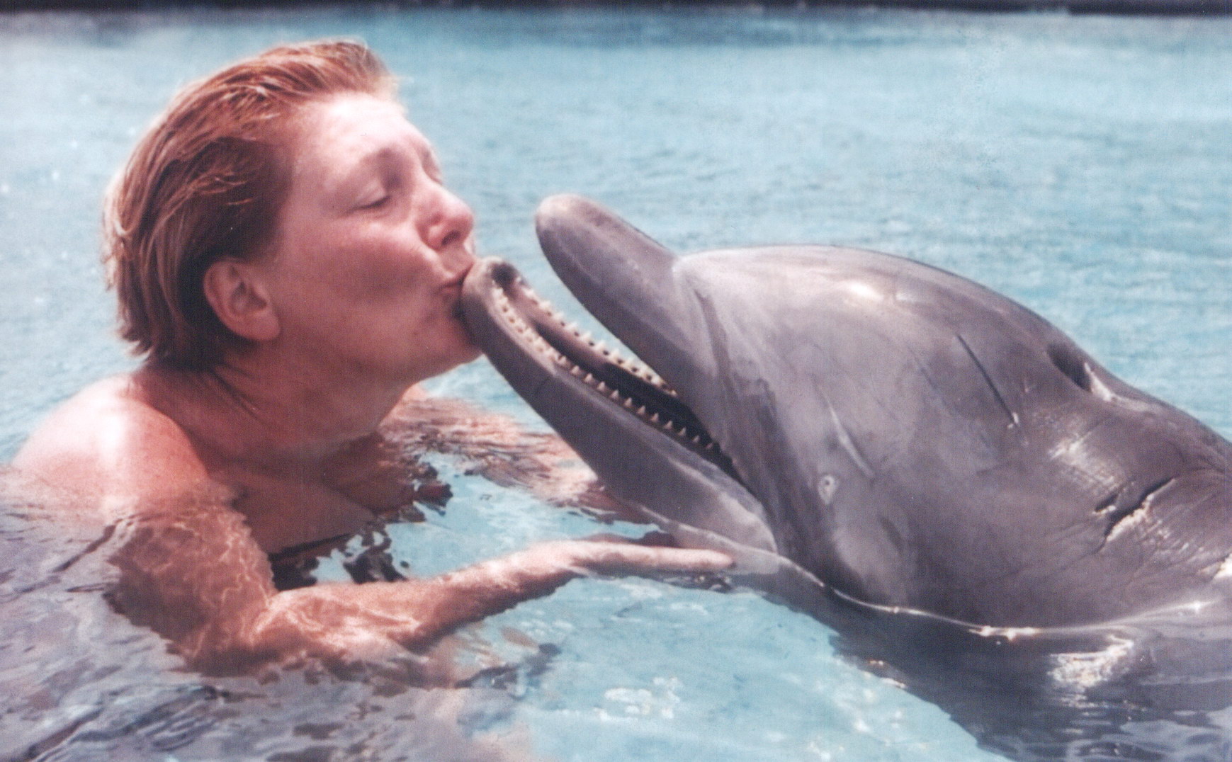56. Tahiti. Poljubac delfina.